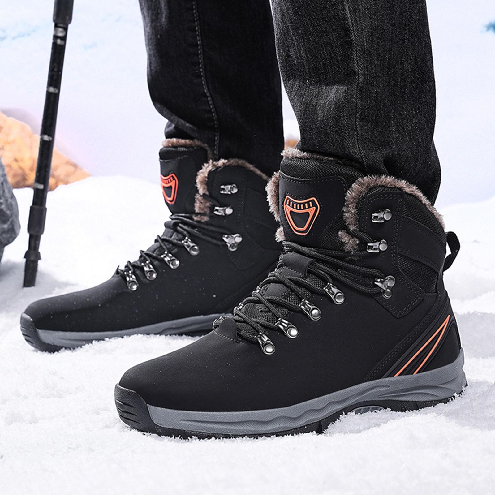 **Men's Waterproof Hiking Boots - Lightweight, Breathable & Non-Slip Winter Trekking Shoes for Outdoor Sports, Climbing & Snow Adventures**    *(Perfect for Mountain Trails, Camping, Backpacking & Cold Weather Activities)*