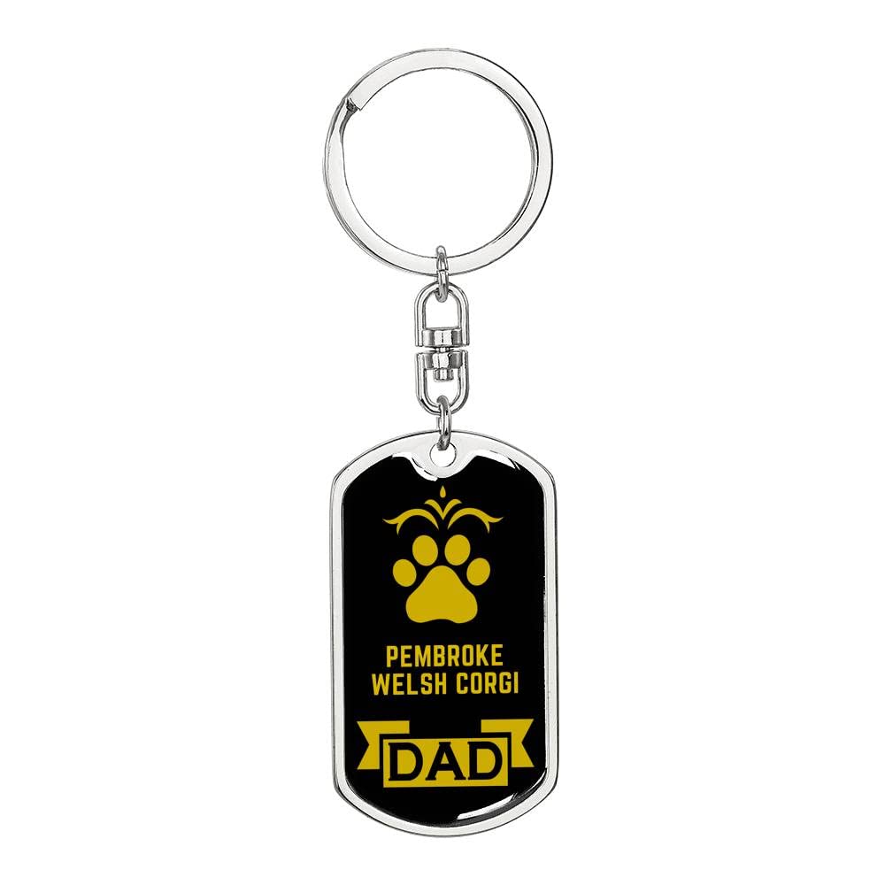 Stainless Steel or 18k Gold Pembroke Welsh Corgi Keychain - Perfect Gift for Dog Lovers & Corgi Enthusiasts