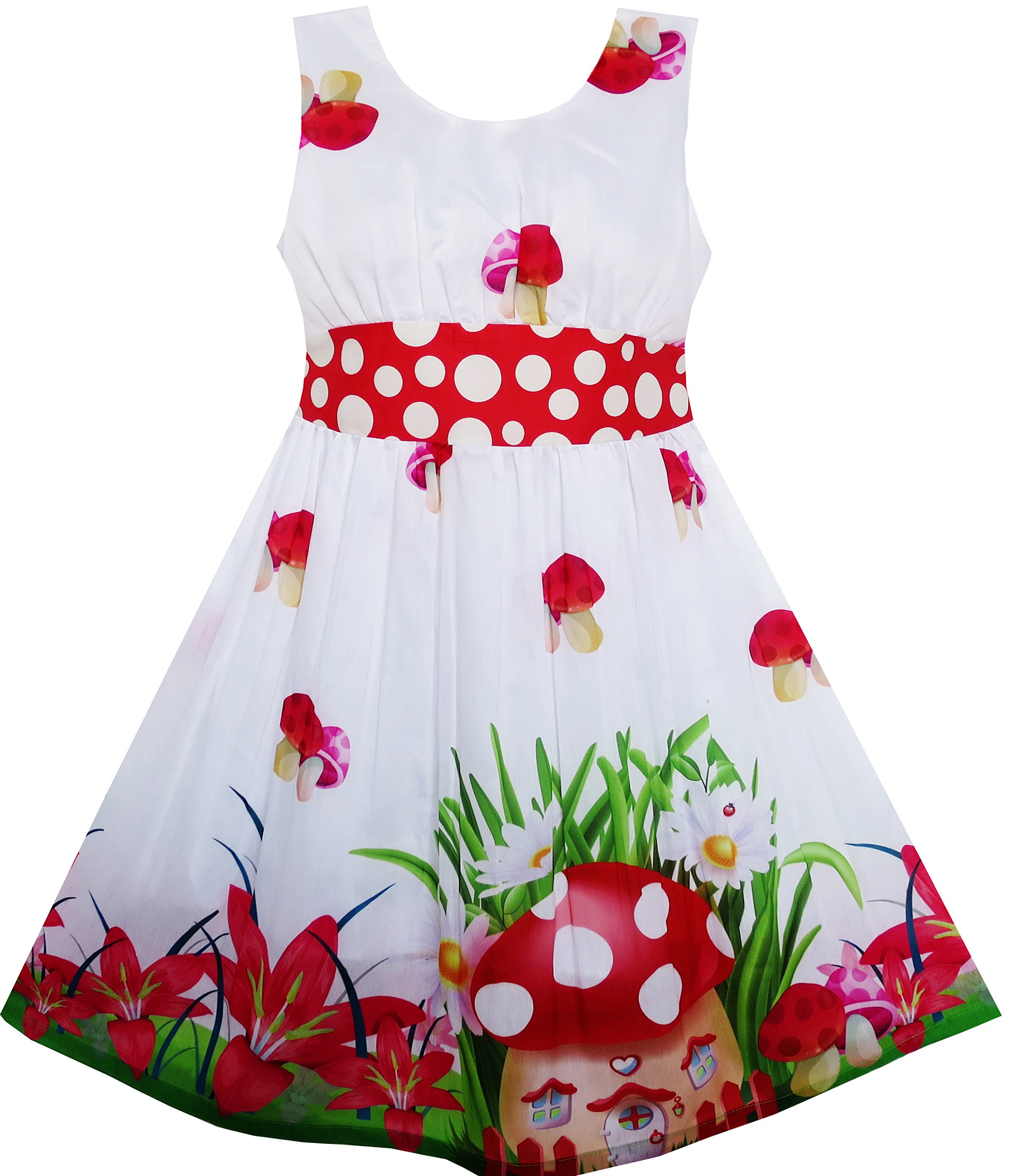 Sunny Fashion Girls Dress - Rose Flower Print Embroidery Purple Summer Dress for Toddler Girls | Perfect for Birthday Parties, Photo Shoots & Outdoor Play