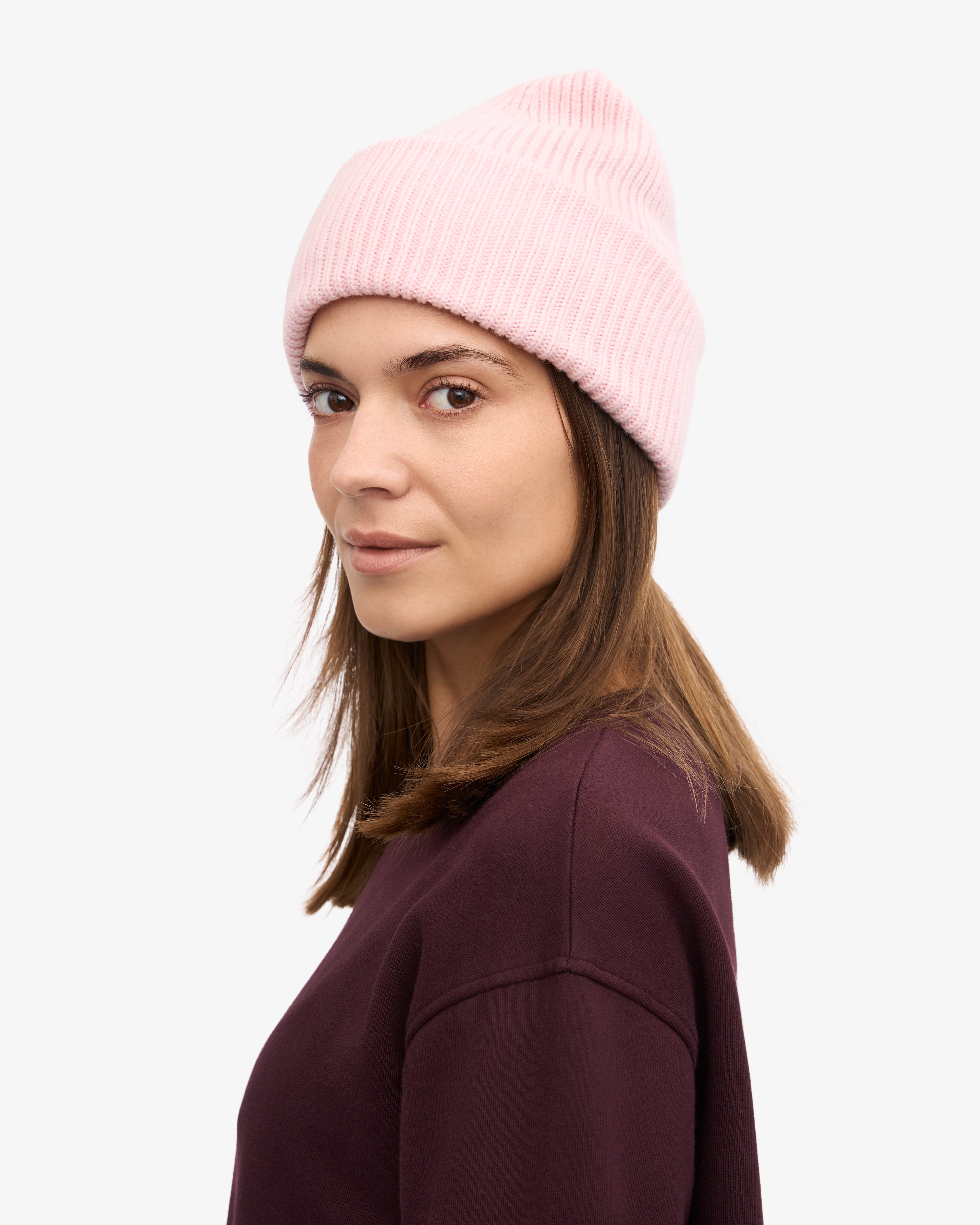 Premium Merino Wool Beanie Hat for Women & Men - Soft & Warm Faded Pink Winter Hat - Perfect for Skiing, Hiking & Outdoor Activities