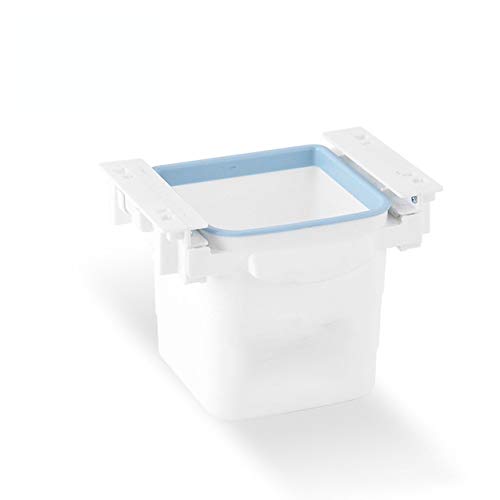 Adjustable Under Table Hanging Trash Can - White Space-Saving Waste Bin for Office, Study, Desktop - Perfect for Food Recycling & Garbage Disposal in Small Spaces