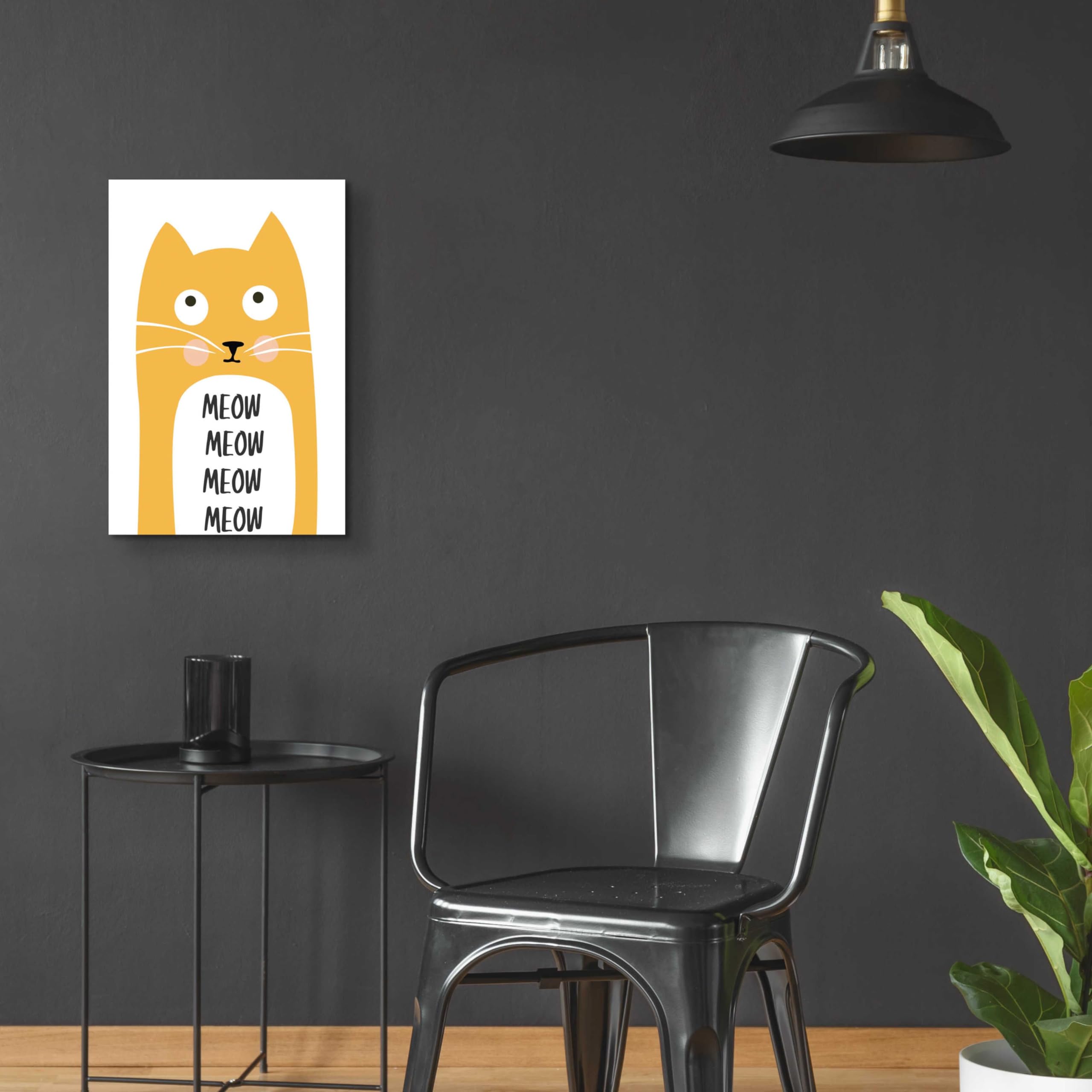 Epic 'Meow' Cat Art Print by Ayse - 16x24 Inch Acrylic Glass Wall Decor - Perfect for Living Room, Bedroom & Office Aesthetic