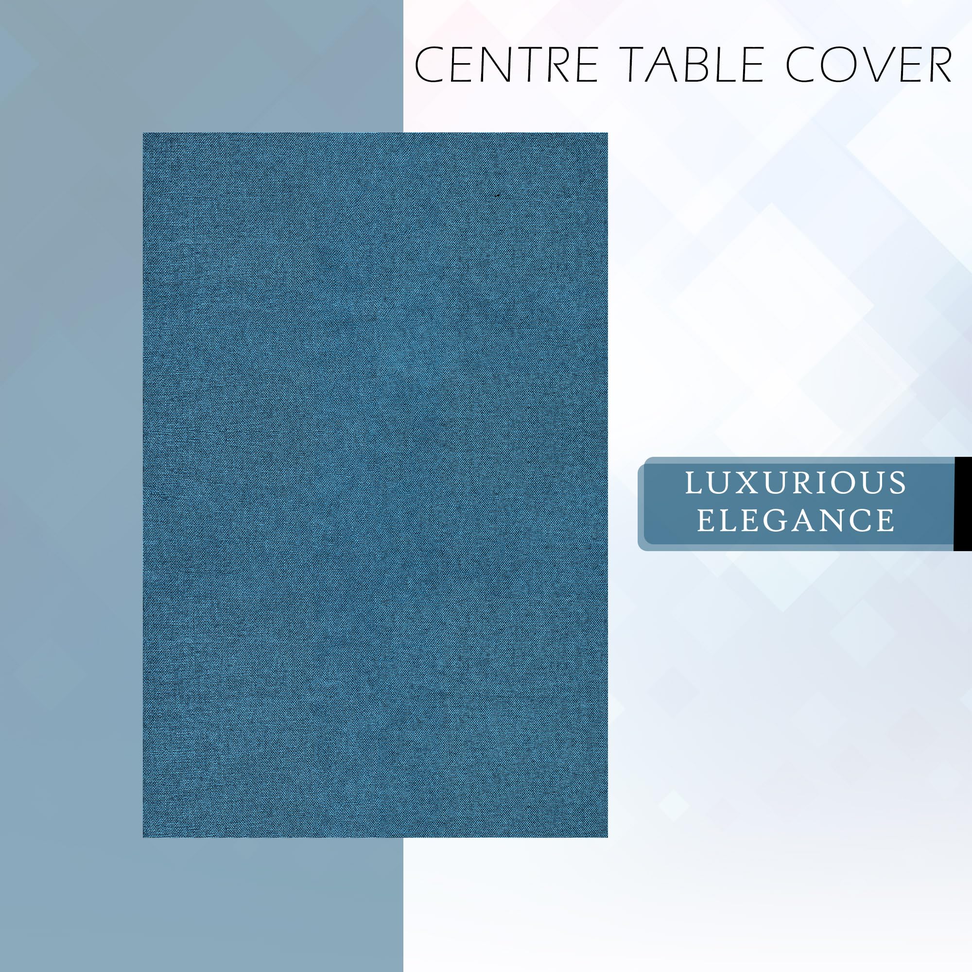 Premium Jute Table Cover 40x60 Inch - Natural & Durable Kitchen Dining Tablecloth for 4 Seater | Decorative Centerpiece for Living Room, Study & Tea Tables | Blue Woven Fabric Protector | Water Resistant & Washable