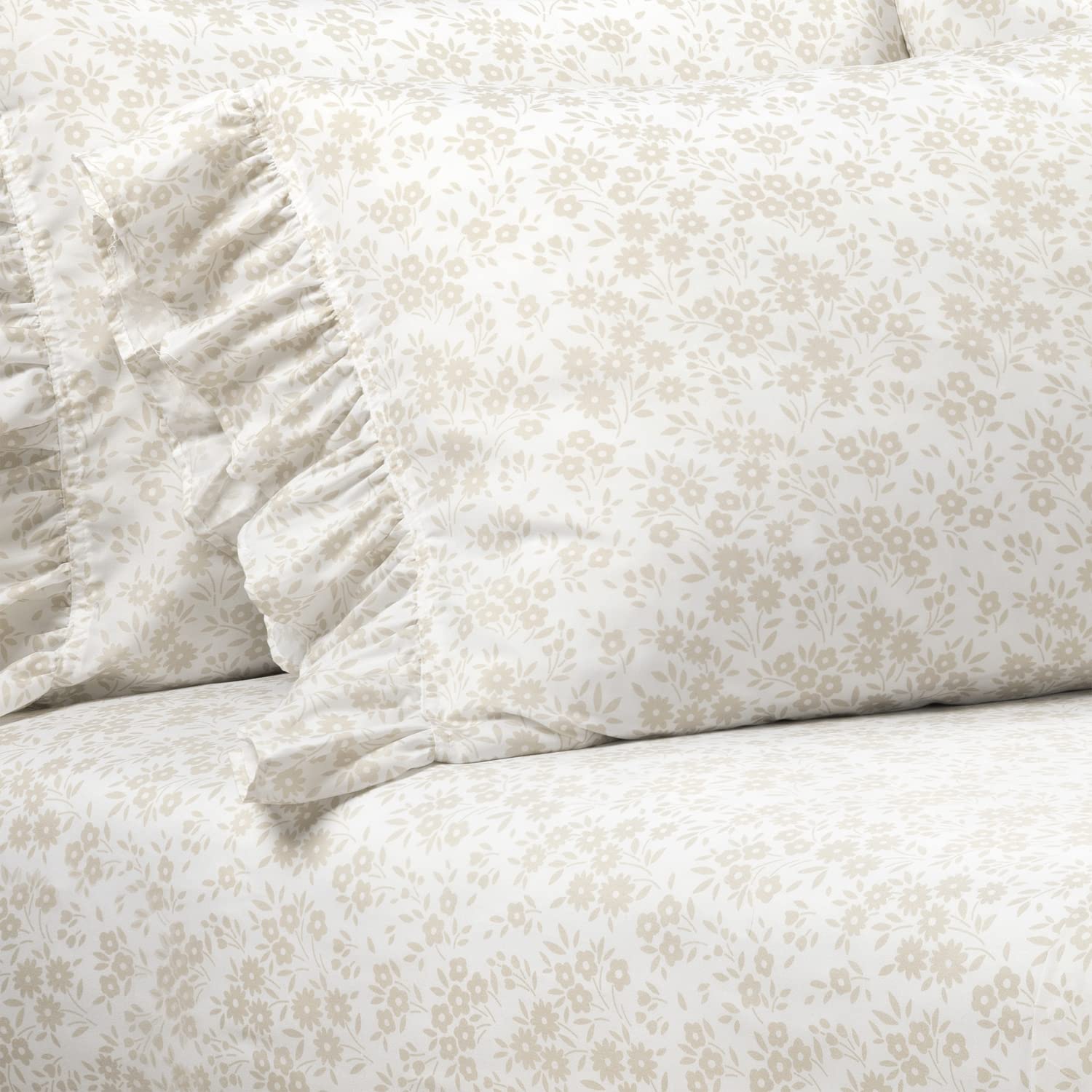 Lush Decor Floral Ruffle 4-Piece Sheet Set - Twin-XL for Cozy Bedroom Decor