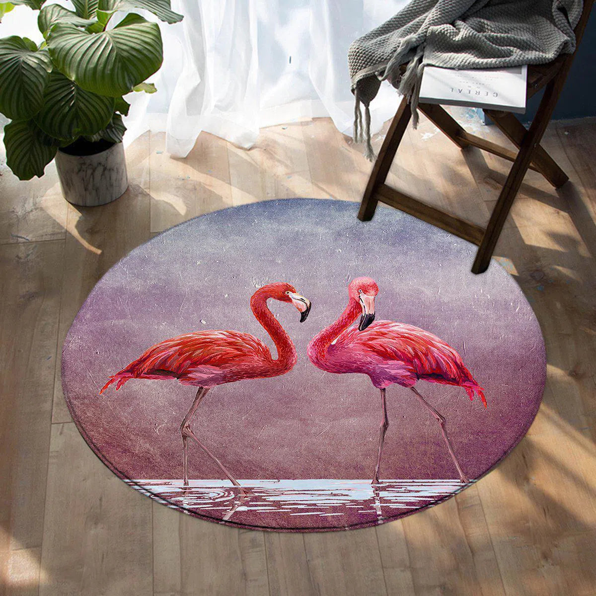 Pink Round Area Rug for Women - Soft Fluffy Non-Slip Living Room Bedroom Decor Rug - Perfect for Boho Chic Home, Nursery or Dorm Room