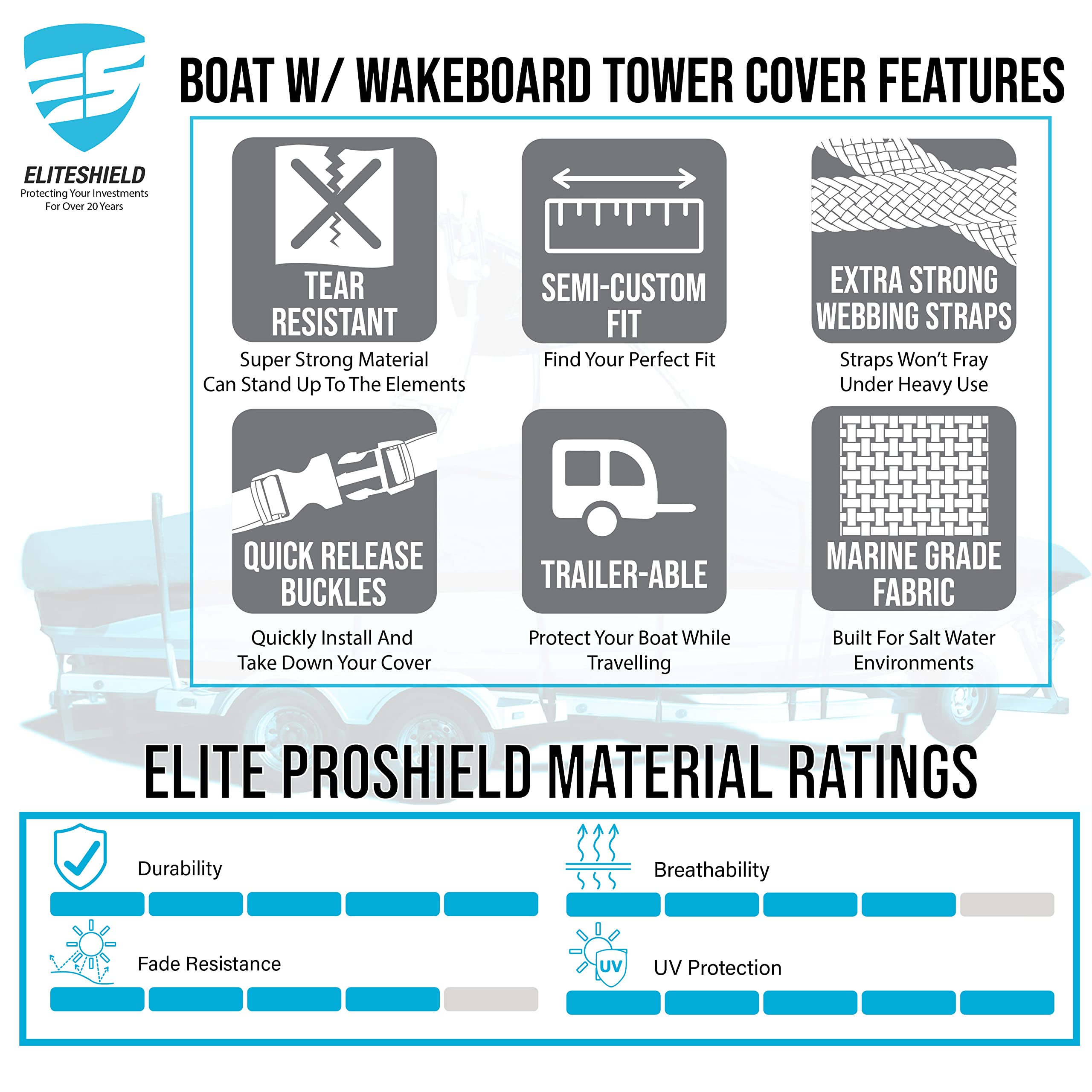 20-21ft V-Hull Fishing Tournament Boat with Ski Wakeboard Tower - 102