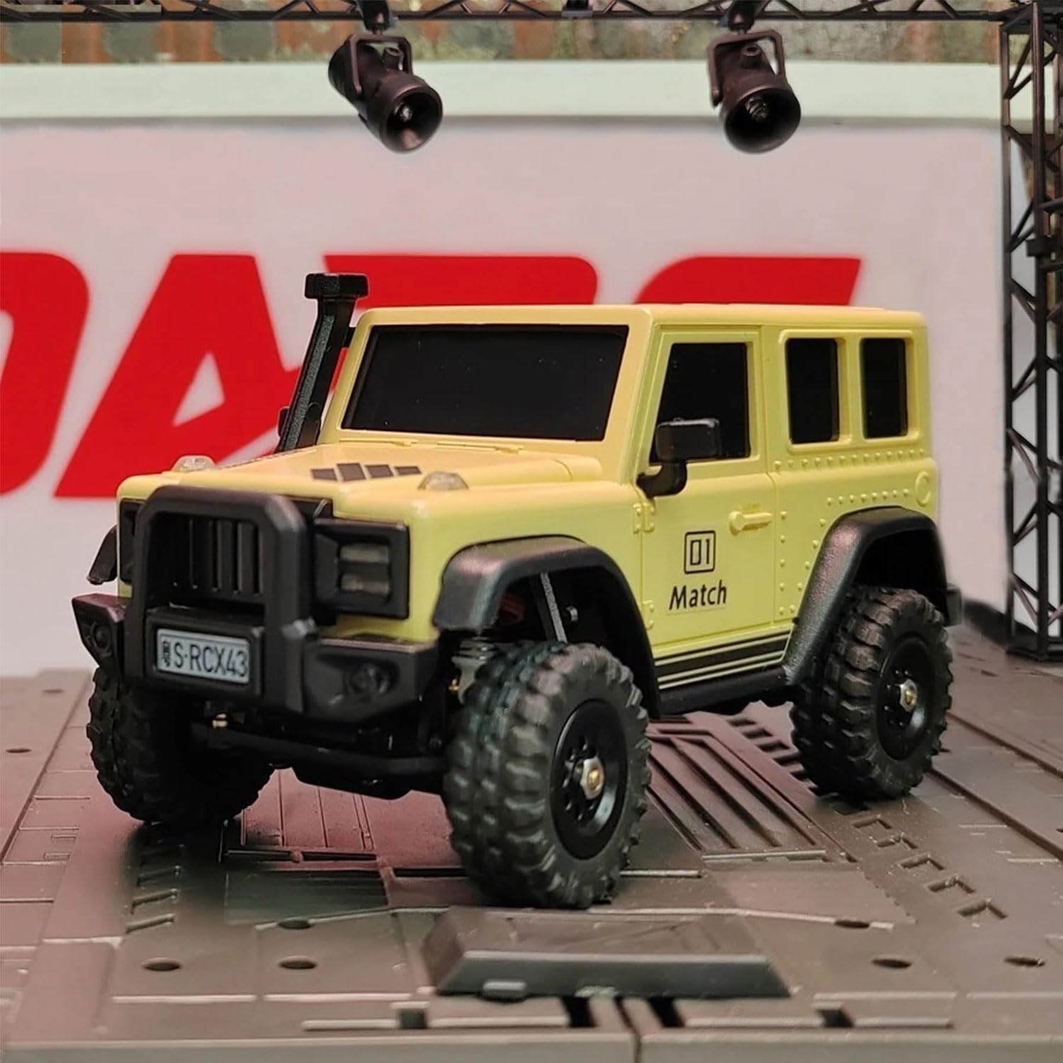1:43 Scale Mini RC Crawler Truck - 4WD 2.4GHz Remote Control Rock Crawler Vehicle with DIY Replaceable Body Shell (Lemon Yellow) - Perfect for Off-Road Adventures, Backyard Crawling & RC Hobby Enthusiasts