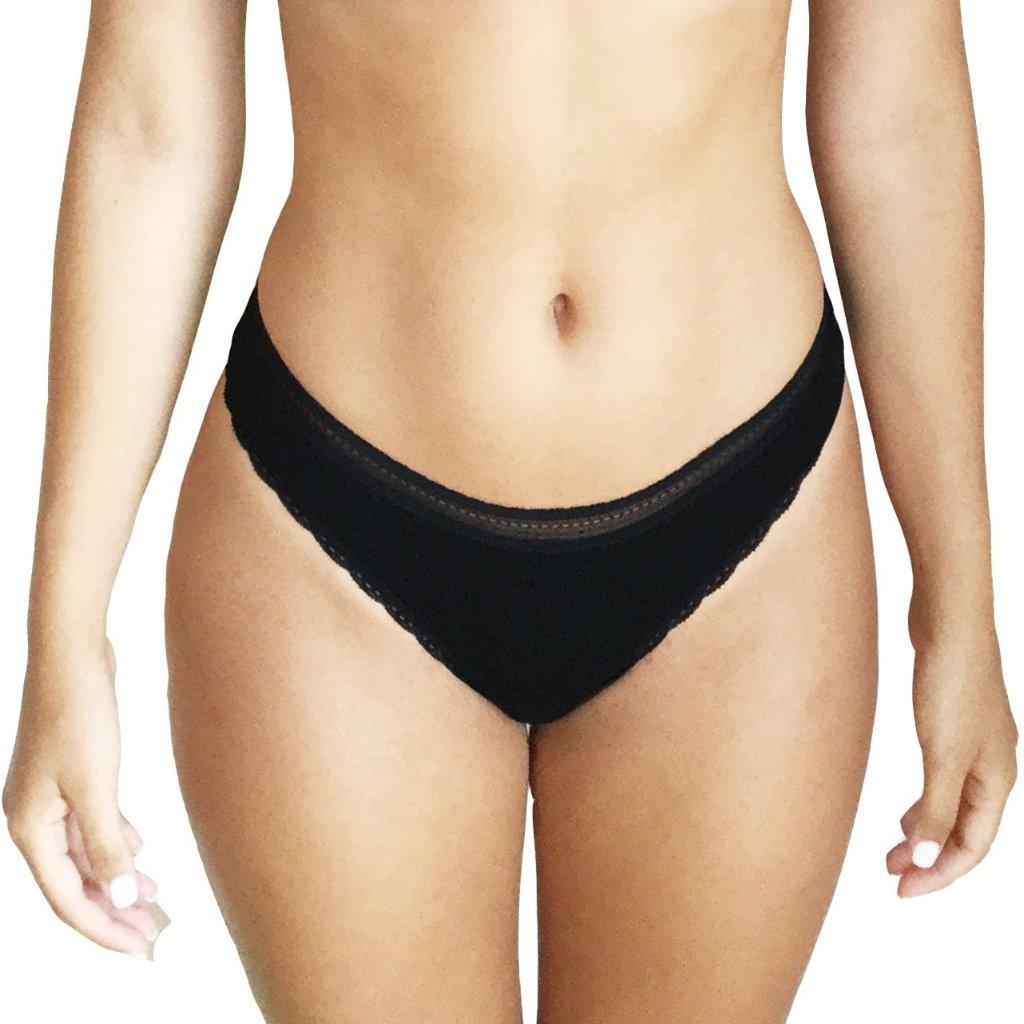 Serena Women's Pima Cotton Lace Trim Thong Underwear - Soft Breathable Comfortable Panties for Everyday Wear | Clearance Sale