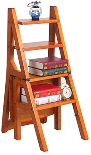 FADUNI Wooden Folding Step Stool for Home - Portable Multifunctional Step Ladder Stool with Seat - Perfect for Kitchen, Bathroom, and Kids' Use