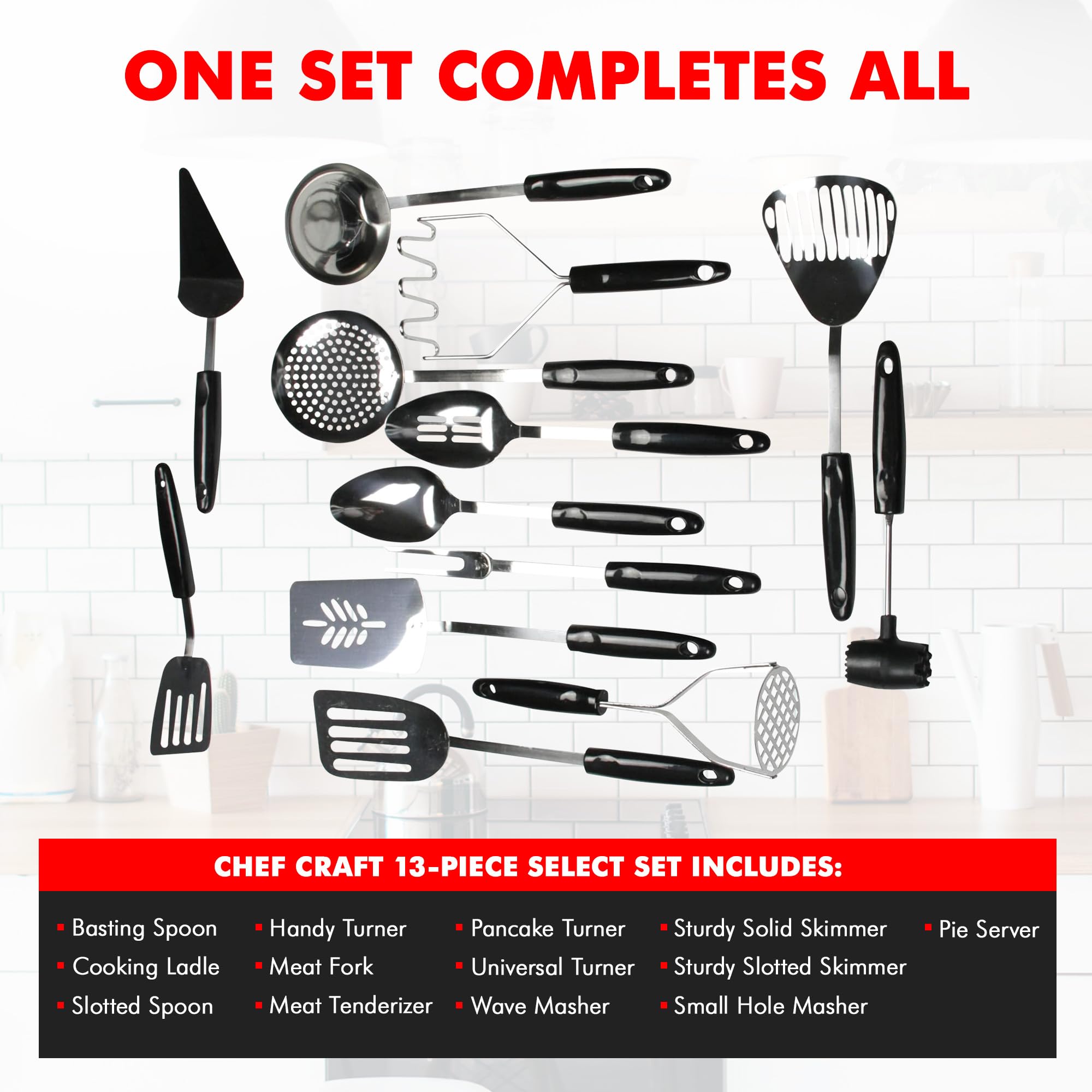 Chef Craft Select 11.5 Inch Stainless Steel & Black Pie Cake Server - Perfect for Dessert Parties, Wedding Receptions & Holiday Baking