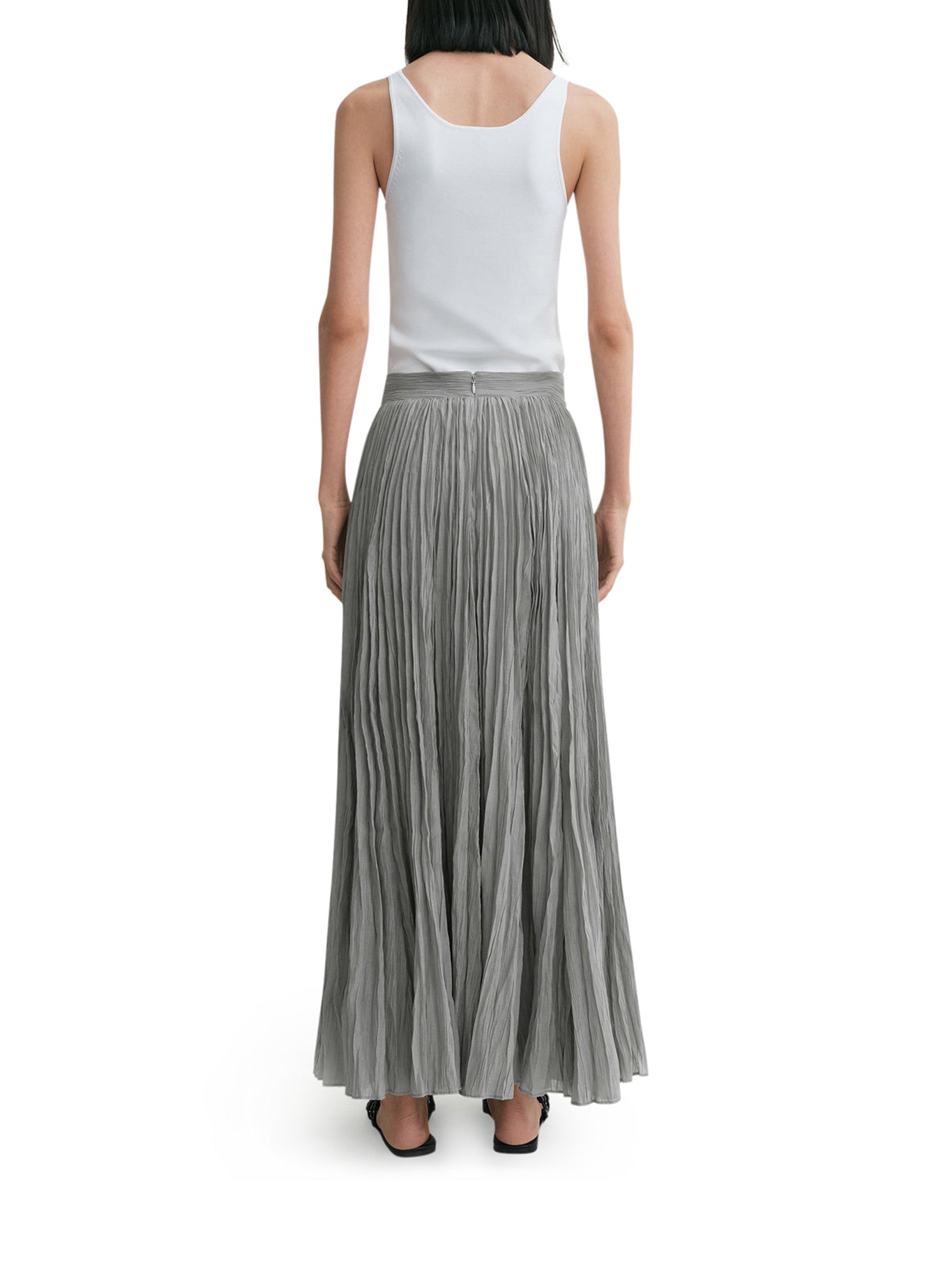Crinkled Plissé Skirt for Women - Stylish High Waist A-Line Midi Skirt with Elastic Waistband | Perfect for Casual Wear, Office Outfits & Summer Dresses