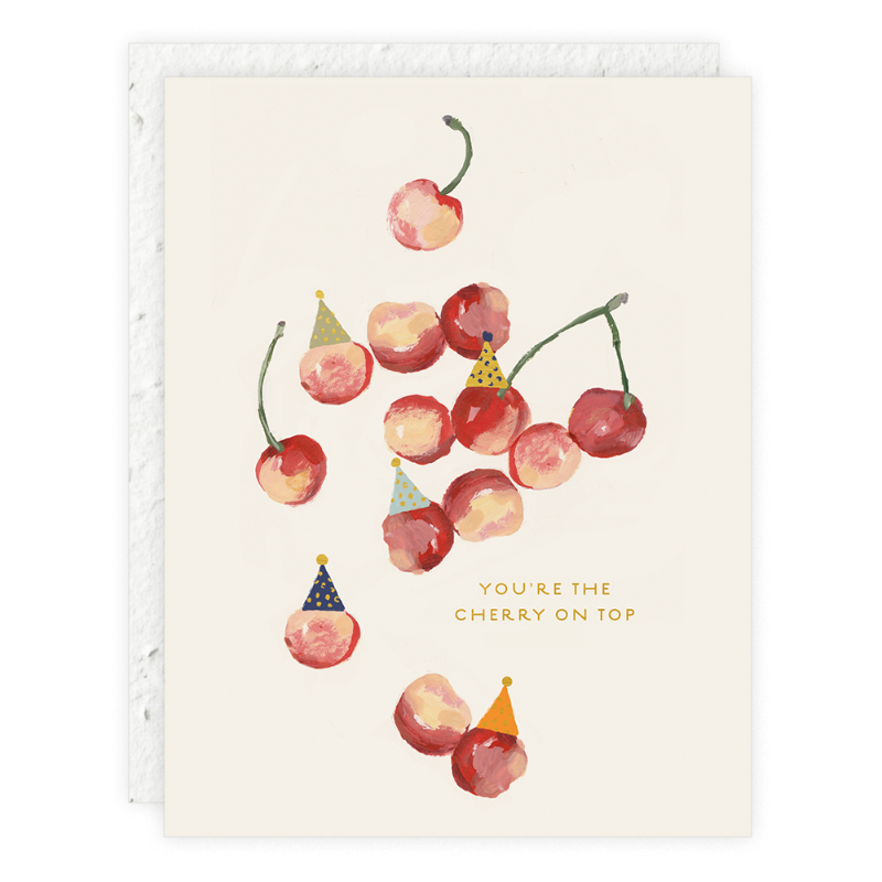 Cherry On Top Birthday Card - Funny & Cute Greeting Card for Birthdays, Parties & Celebrations - Perfect for Friends, Family & Coworkers