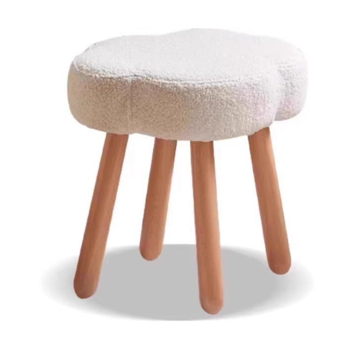 16.5×13.0×17.7 inch / 42×33×45 cm / natural wood color / beech makeup stool
