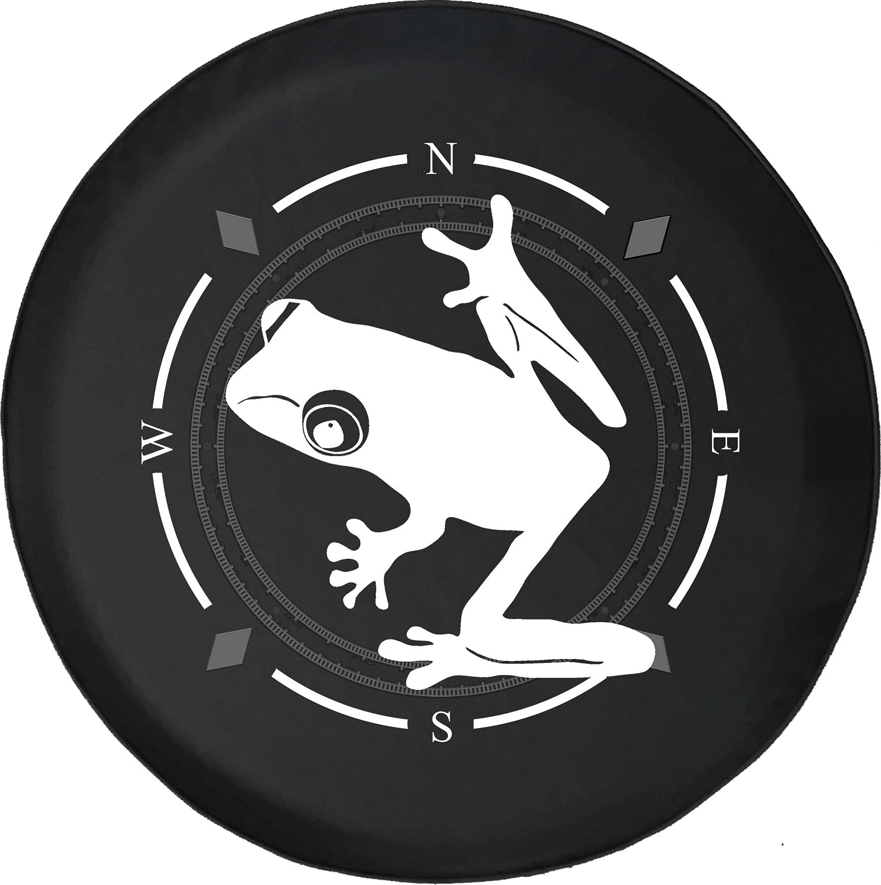 American Unlimited Spare Tire Cover with Compass & Tree Frog Design - Cute Rainforest Endangered Island Theme - Universal Fit for SUV, Trailer, RV & Most Vehicles - Perfect for Outdoor Adventures & Road Trips