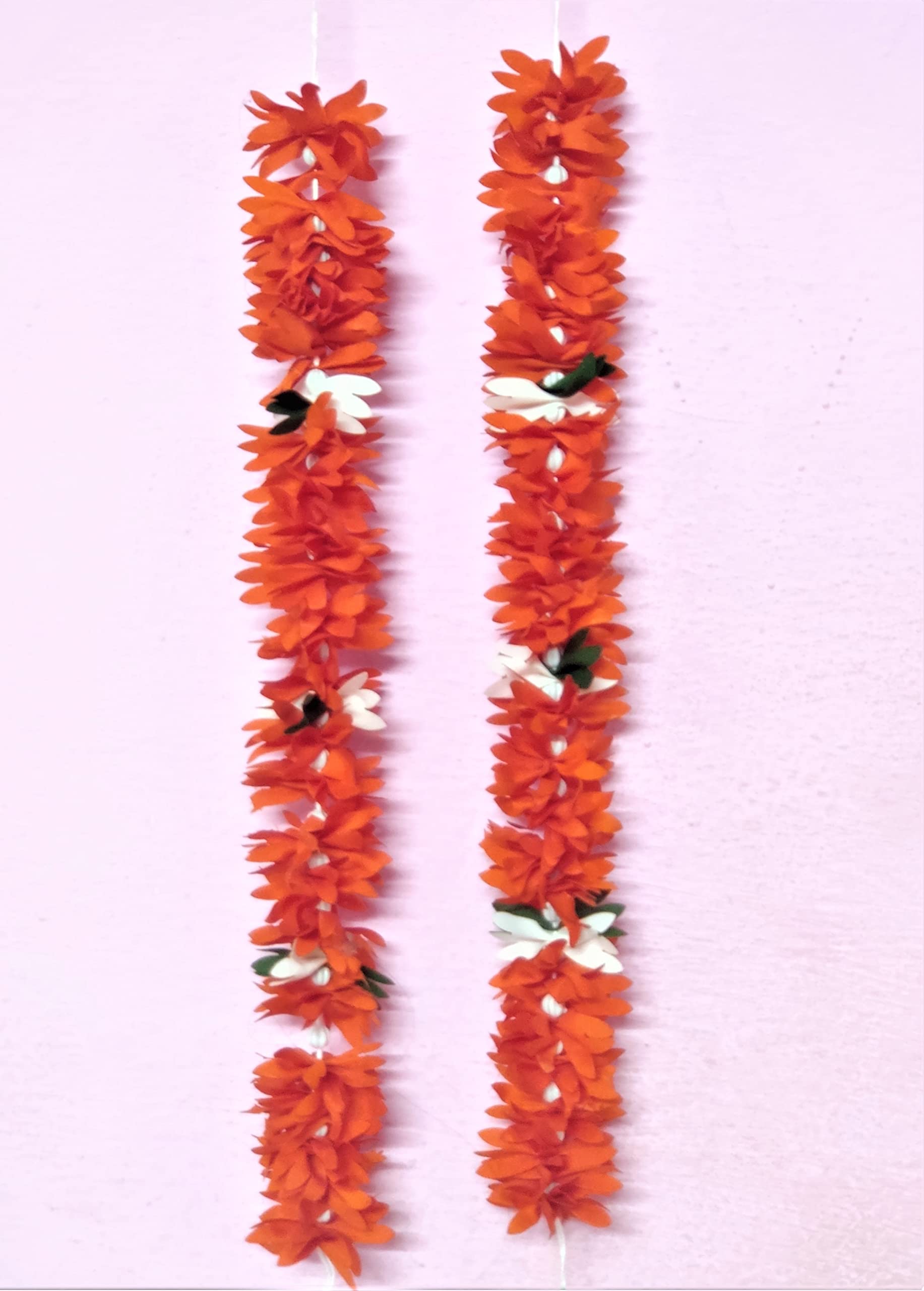 PMK E STORE Artificial Flower Garland - Polyester Fabric Hair Bun Accessory for Women (Multicolor) | Perfect for Weddings, Parties & Traditional Hairstyles