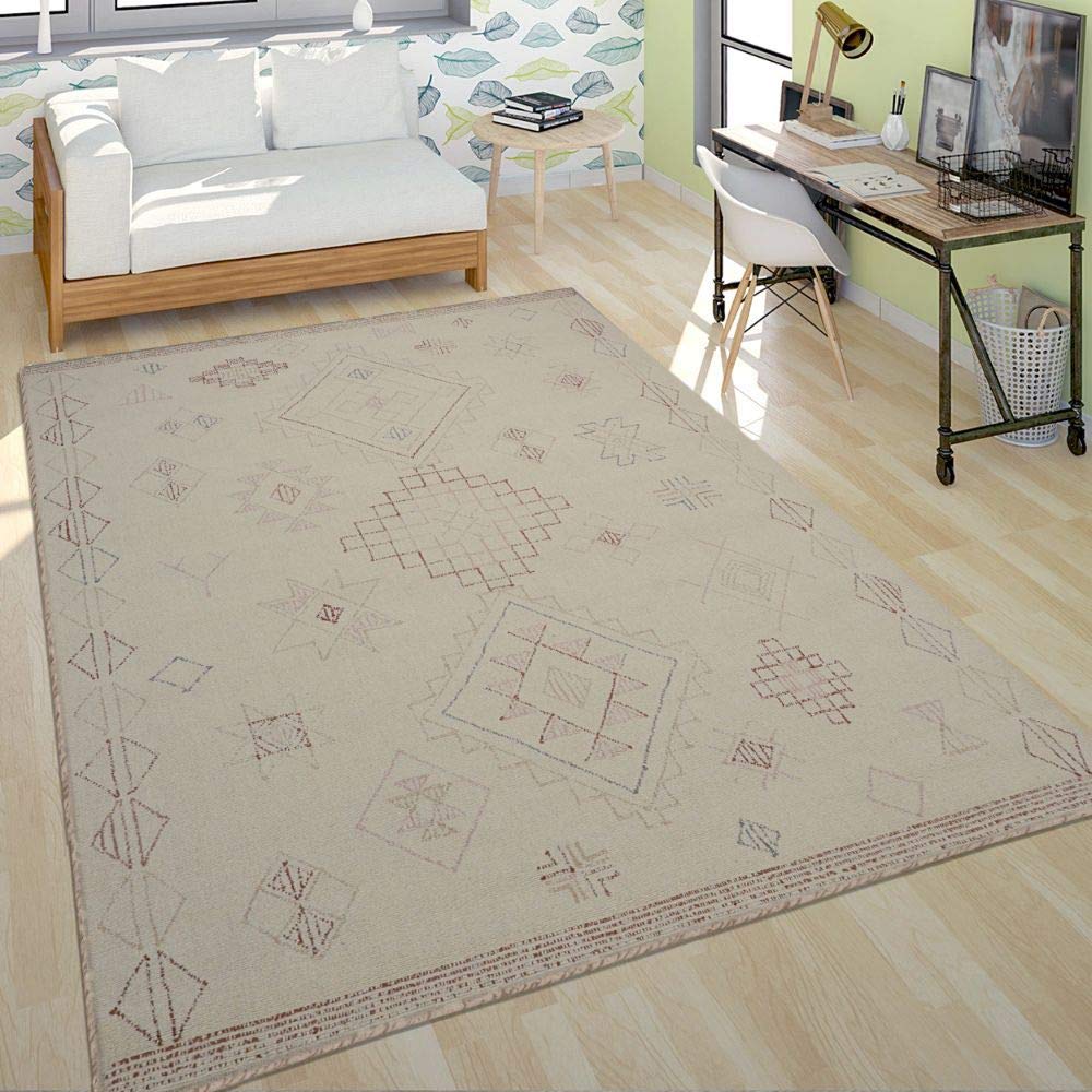 Rugsmith Ivory Hand Tufted Shiloh Area Rug 7x10 Feet - Soft Living Room Rug for Cozy Home Decor, Bedroom Carpet, Office Floor Mat