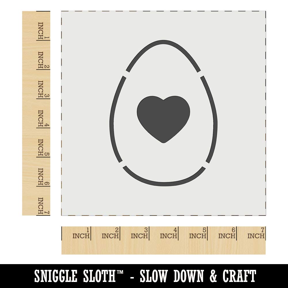 Heart in Egg Wall Cookie DIY Craft Reusable Stencil - 7.0 Inch | Baking & Home Decor Stencil for Cookies, Cakes, and Wall Art | Perfect for Easter, Valentine's Day, and DIY Projects