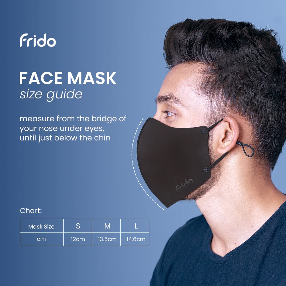 Frido ULTIMATE Copper Face Mask with Adjustable Ear Loops - Copper-Infused Layer, Breathable & Splash-Resistant Washable Fabric - Made in South Korea - Perfect for Daily Protection, Travel & Outdoor Activities
