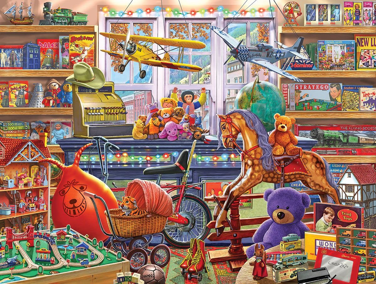 White Mountain Toy Shoppe Puzzle - 1000 Piece Jigsaw for Family Game Night