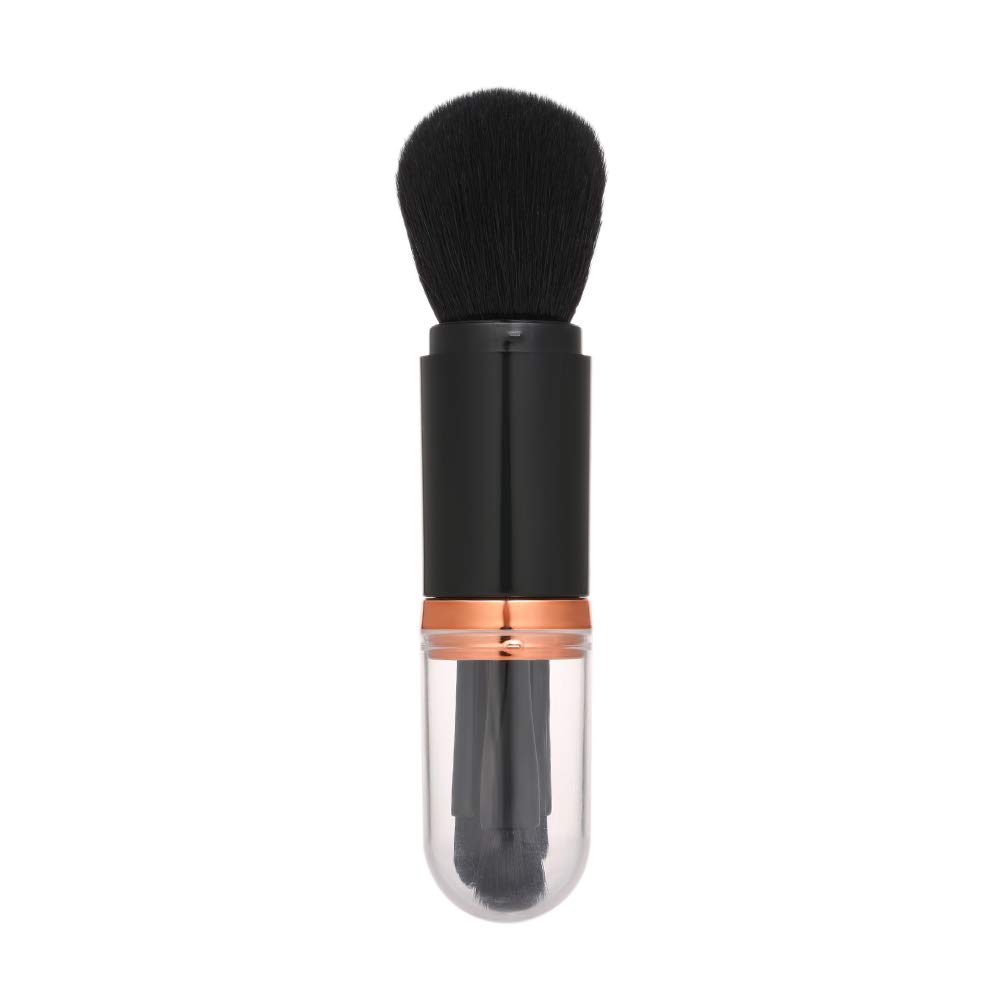 4 in 1 Portable Makeup Brush Set - Retractable Eye Shadow, Lip, Toning & Powder Brushes for Travel & On-the-Go Touch Ups