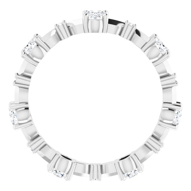 1.33 Carat Oval & Round Diamond Eternity Wedding Band - Elegant Stackable Ring for Anniversary, Engagement, or Bridal Jewelry Gift