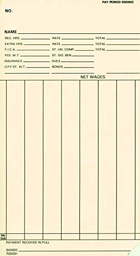 1000-Pack Weekly Time Cards - 7 Days, 3-13/16