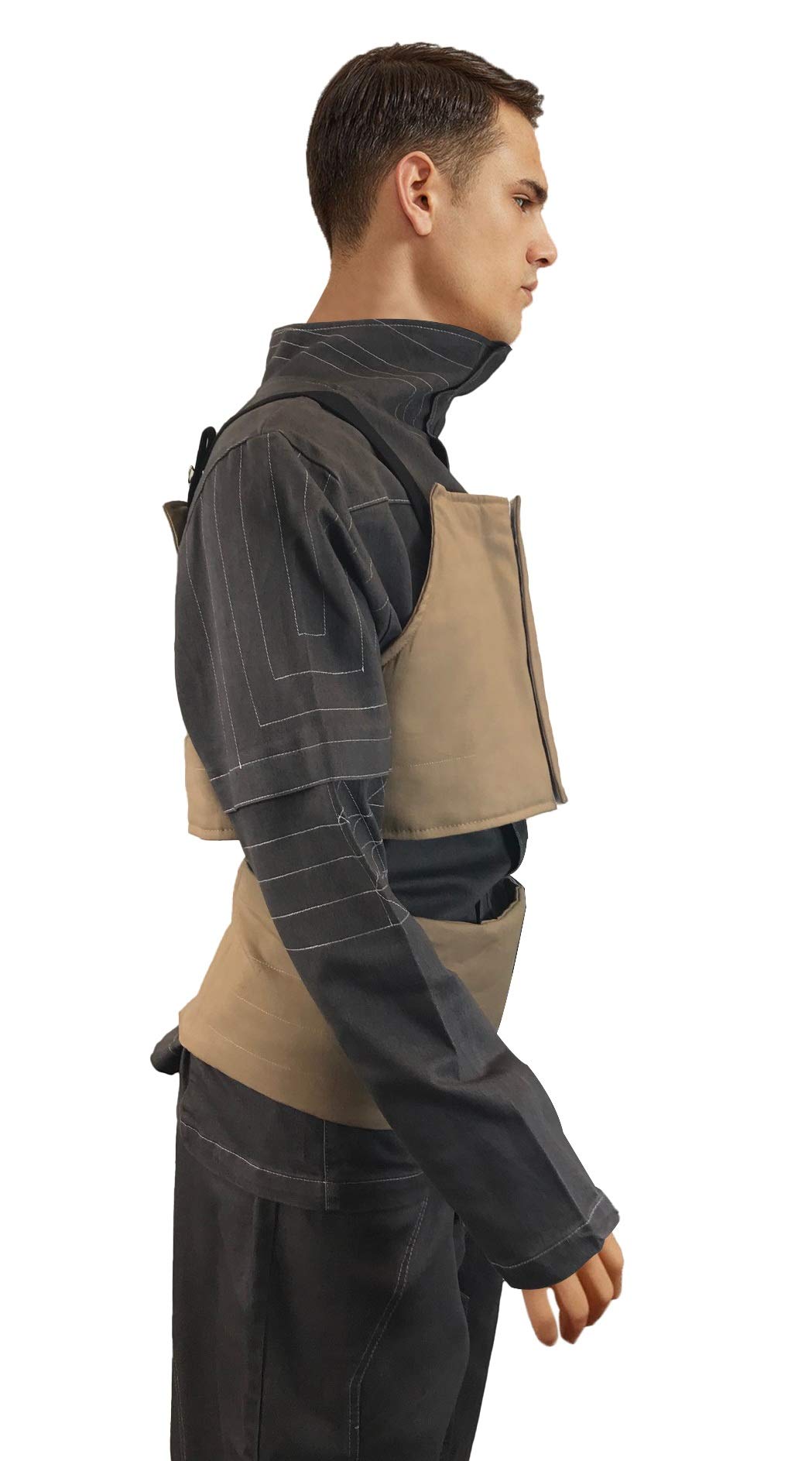 Star Wars Mandalorian Costume Set - Mando Shirt, Pants, Vest & Waist Sash in Grey | Perfect for Cosplay, Halloween & Comic Con