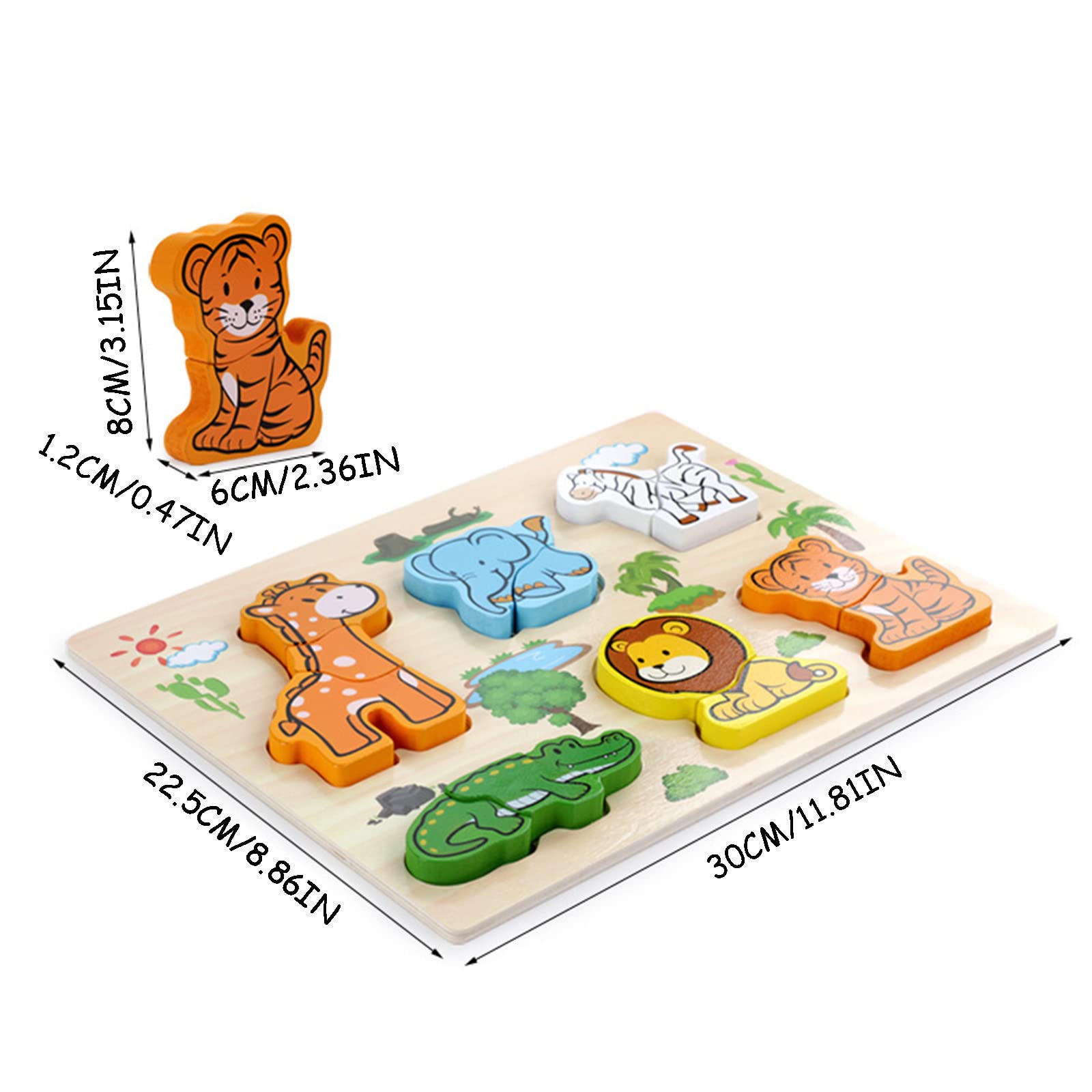 DSVMAG Wooden Animal Matching Puzzle Game for Kids - Montessori Early Learning Educational Toy - Thickened Wood Board for Toddlers - Perfect for Preschool Classroom, Homeschooling & Family Game Night