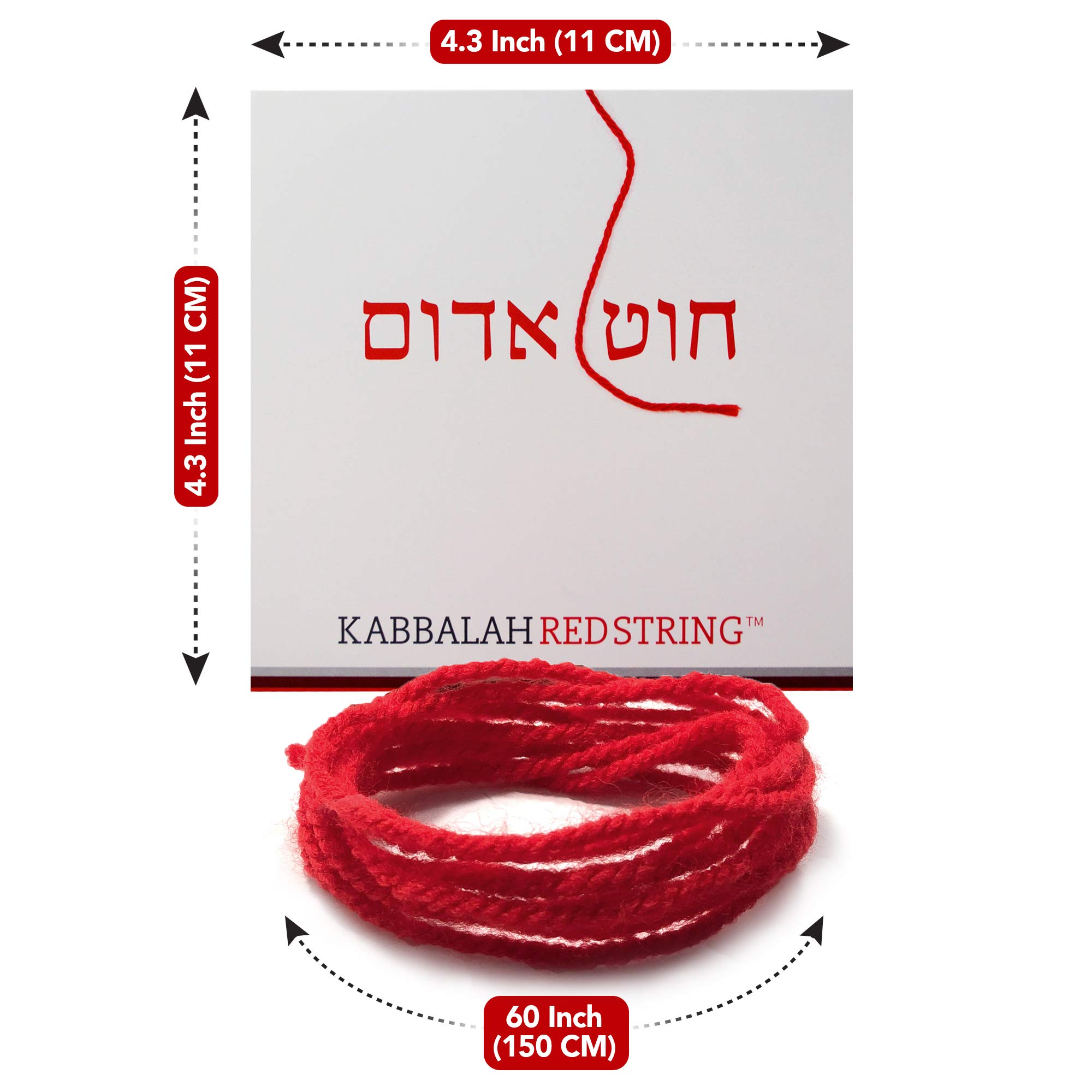 Original Kabbalah Red String Bracelet from Israel - 60 Inch Red String for 7 Evil Eye Protection Bracelets - Includes Prayer, Blessing & Instructions - Perfect for Spiritual Protection, Gifts & Daily Wear