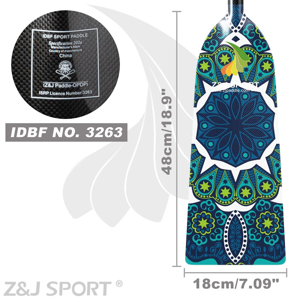 Premium Full Carbon Fiber Dragon Boat Paddle with T-Handle - IDBF Approved Competition Paddle with Custom Graphics | Professional Racing, Team Training & Water Sports Equipment