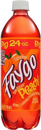 Faygo Peach Soda - 24 Ounce Big Bottles (6-Pack) | Refreshing Drink for Parties, BBQs & Gatherings