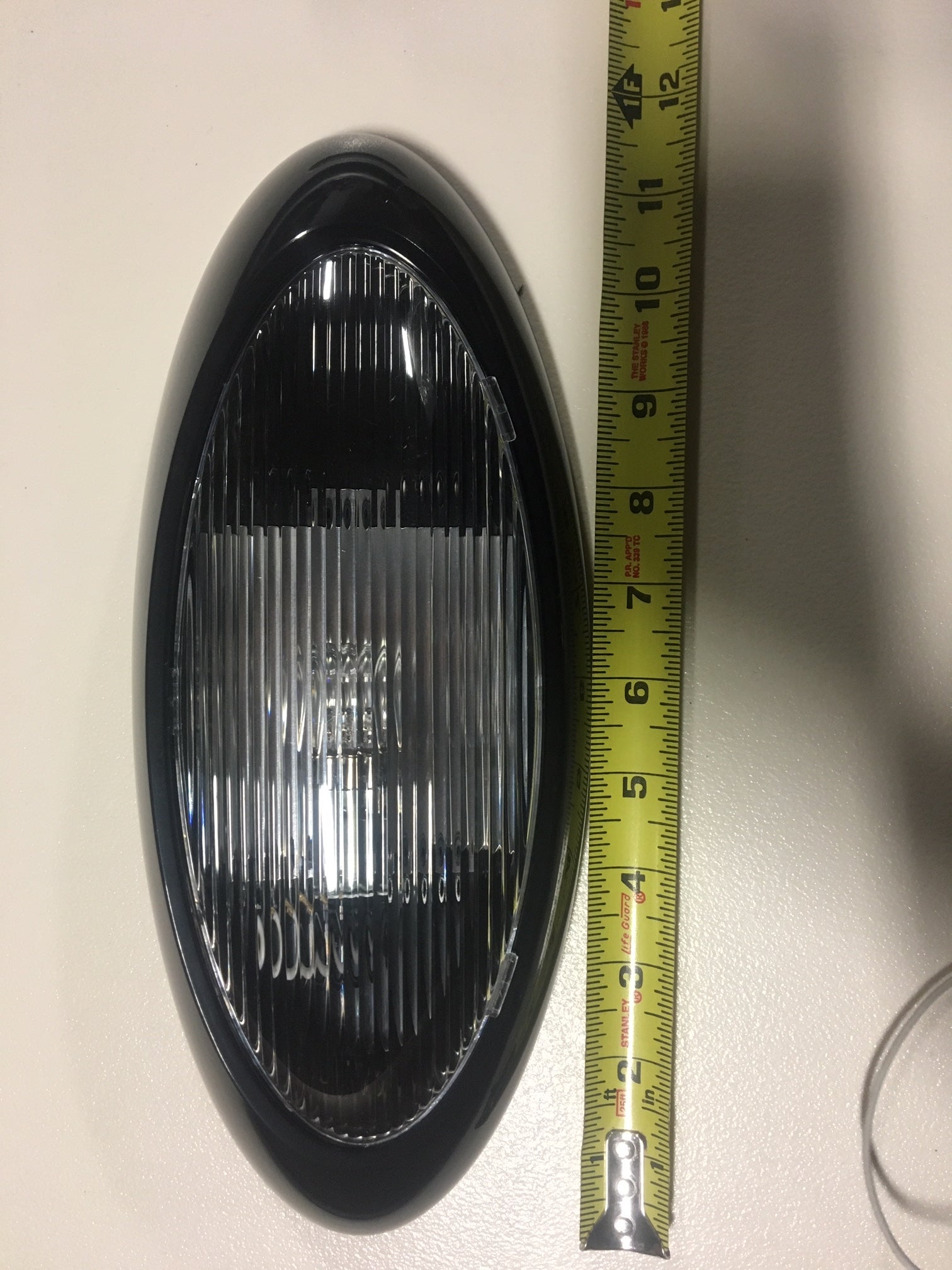 Black Oval Light Scare with Clear Lens - Halloween Decoration for Outdoor and Indoor Use