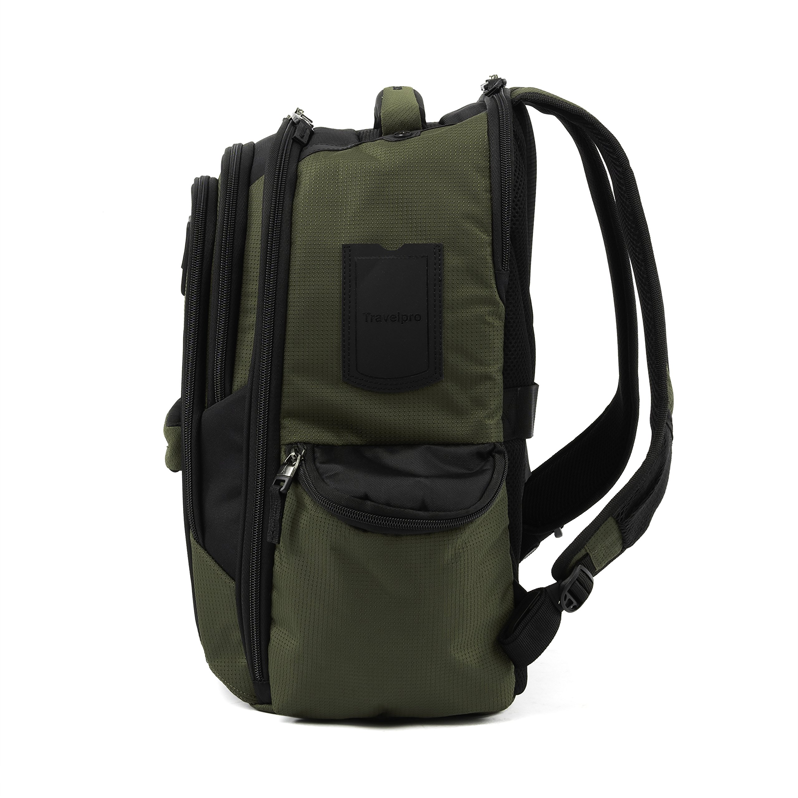 Travelpro Bold Lightweight Laptop Backpack for Men & Women - 17 Inch Laptop Compartment, Olive Green/Black, Water Resistant Business Travel Backpack - Perfect for Commuting, Airplane Carry On & Office Use