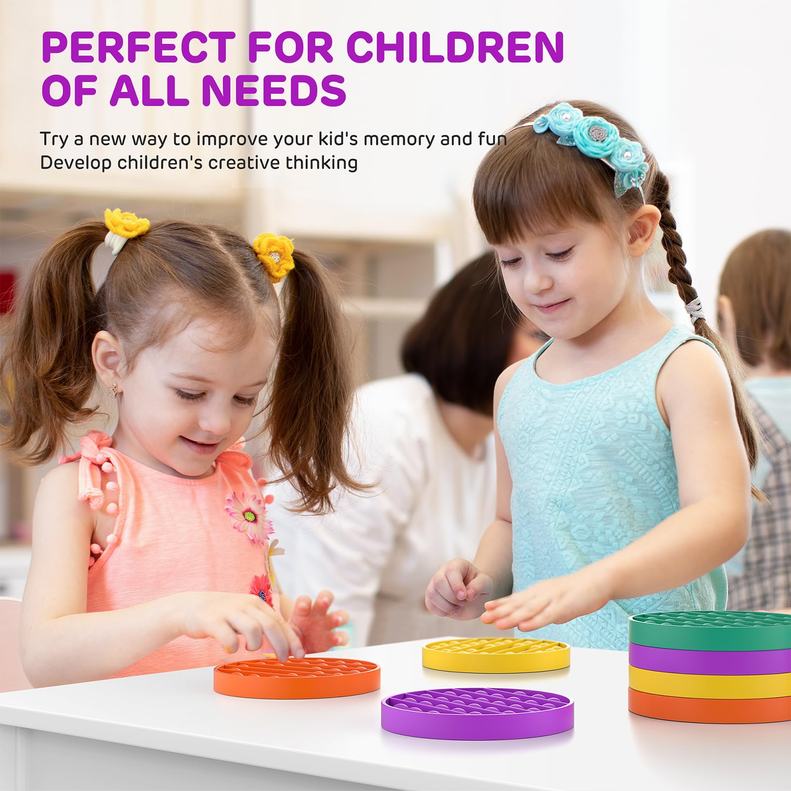 SoulLife 12 Pack Fidget Toys Set - Stress Relief Sensory Toys for Kids & Adults | Push Pop Bubble Fidgets for Anxiety Relief, Party Favors, Classroom Prizes & Easter Gifts (Great for ADHD, Autism & Office Stress Relief)