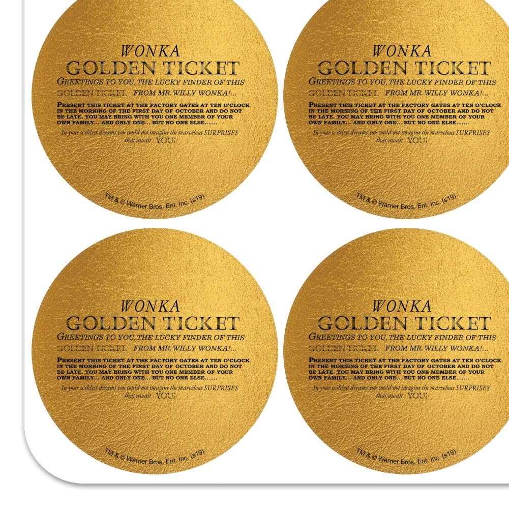 Willy Wonka and The Chocolate Factory Golden Ticket Planner Stickers - Scrapbooking, DIY Crafts, Bullet Journal Supplies for Fans & Collectors - Perfect for Party Decor, School Projects, and Gift Wrapping