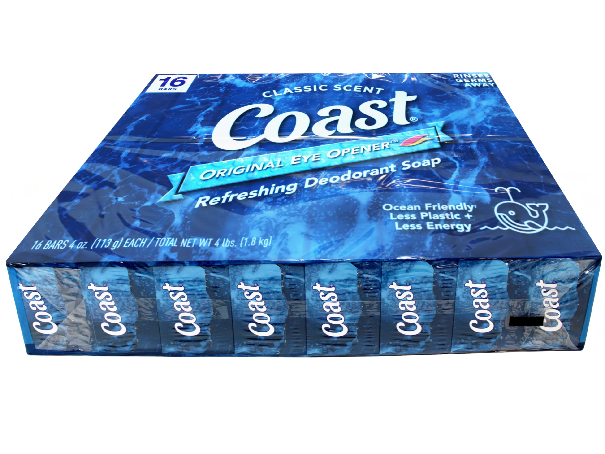 Coast Deodorant Soap Bars 4oz - 16 Bars Pack | Fresh Scent for Daily Use