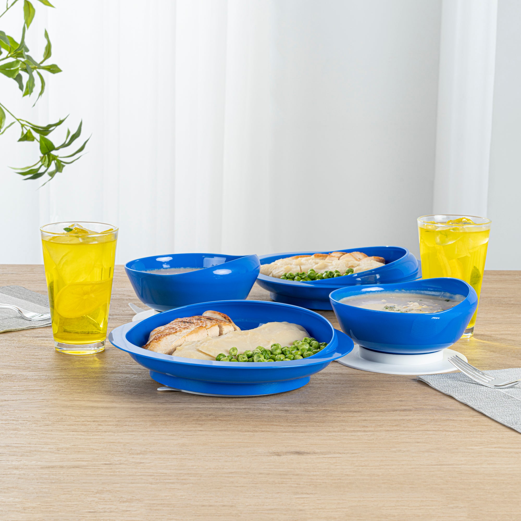 Spill-Proof Baby Feeding Set with Suction Base - 2-Piece Scoop Plate & Bowl Combo for Toddlers | BPA-Free Plastic Dishware | Ideal for High Chair, Travel & Mess-Free Meals