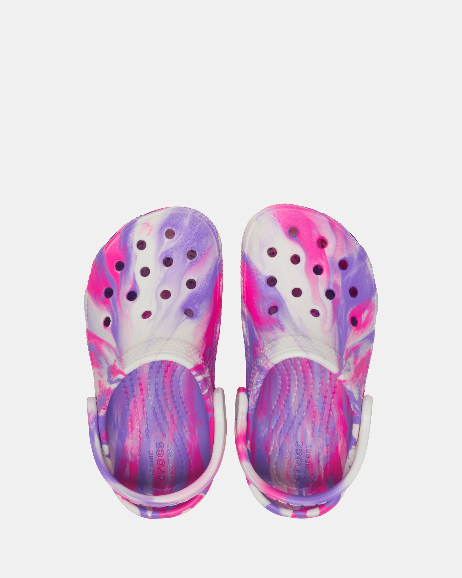 Classic Glow Marble Clog Infant Shoes - Pink Crush/Multi Color | Non-Slip Baby Slippers for Indoor & Outdoor Play, Bath Time, and Beach Wear