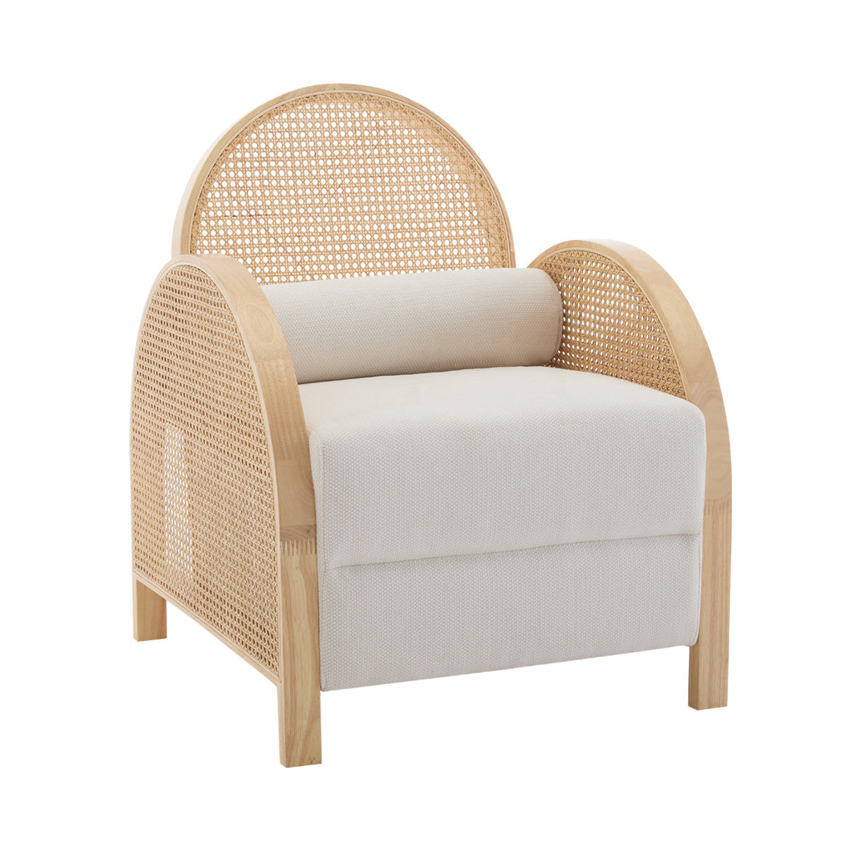 Stylish Capri Rattan Armchair - Natural Wicker Lounge Chair for Indoor & Outdoor Use - Perfect for Patio, Garden, or Living Room Decor