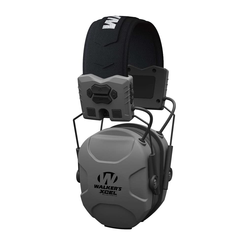 Walkers XCEL 500BT Digital Electronic Hearing Protection with Bluetooth & Voice Clarity - Shooting Earmuffs, Safety Glasses & Carrying Case Bundle (3-Piece Set) for Hunting, Range Shooting & Outdoor Sports