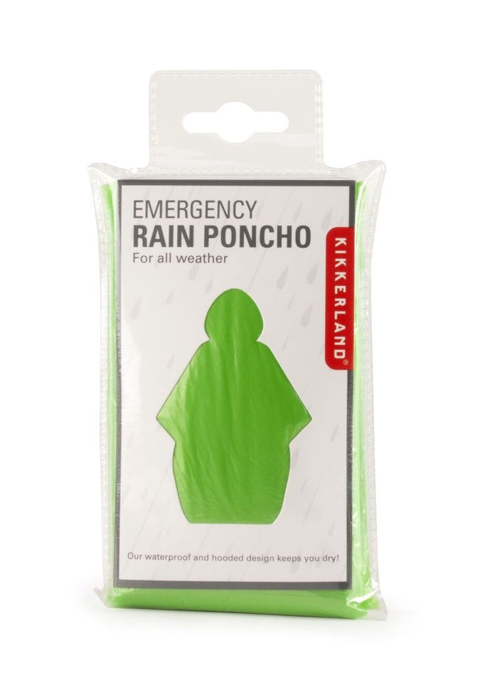 Kikkerland Emergency Rain Poncho - Waterproof & Compact for Outdoor, Travel, Camping & Hiking - Perfect for Emergency Use & Bad Weather Protection