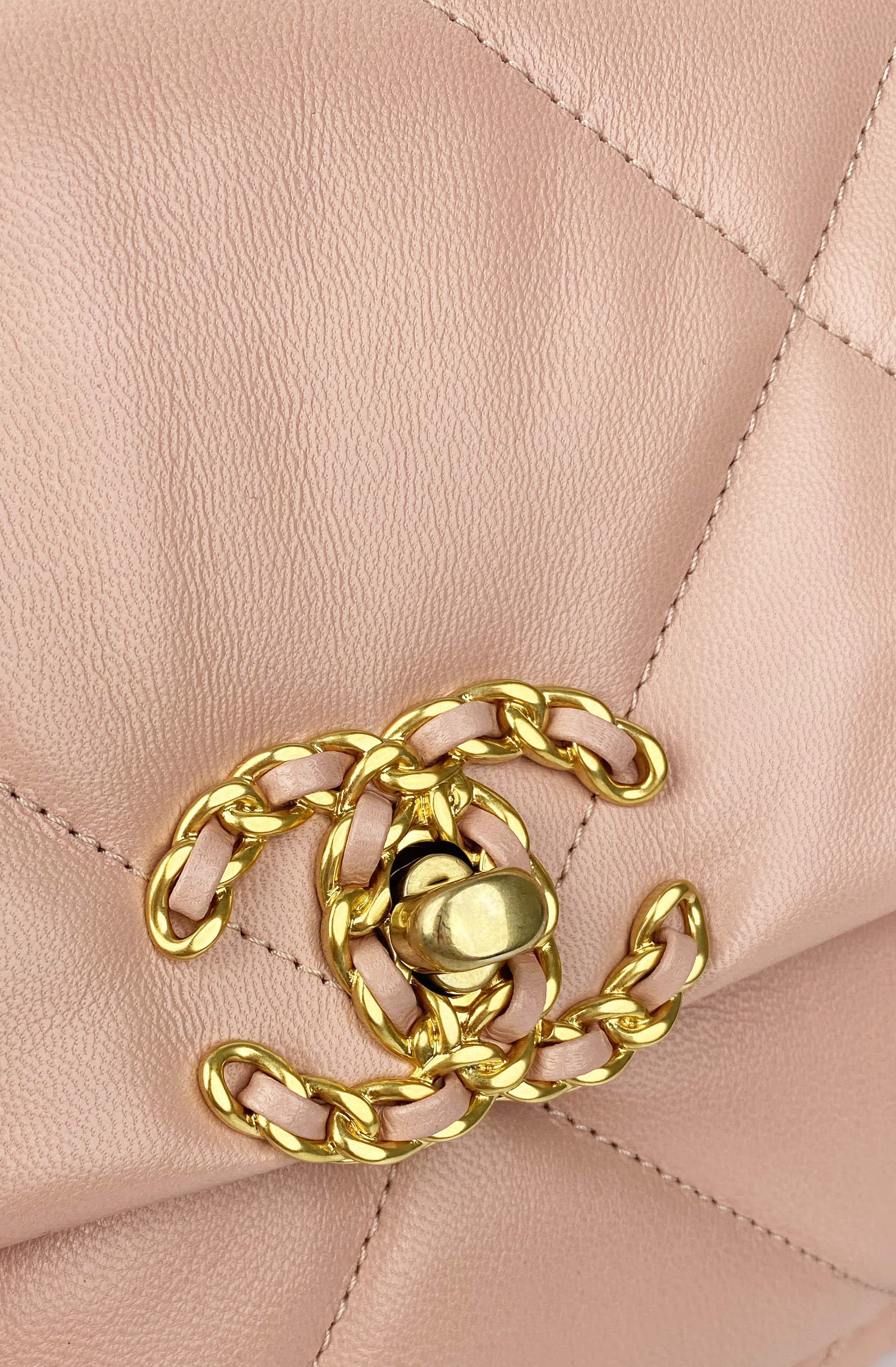 Chanel Blush Pink Small C19 Bag - Luxury Quilted Leather Crossbody Handbag for Women | Perfect for Date Night, Parties & Special Occasions