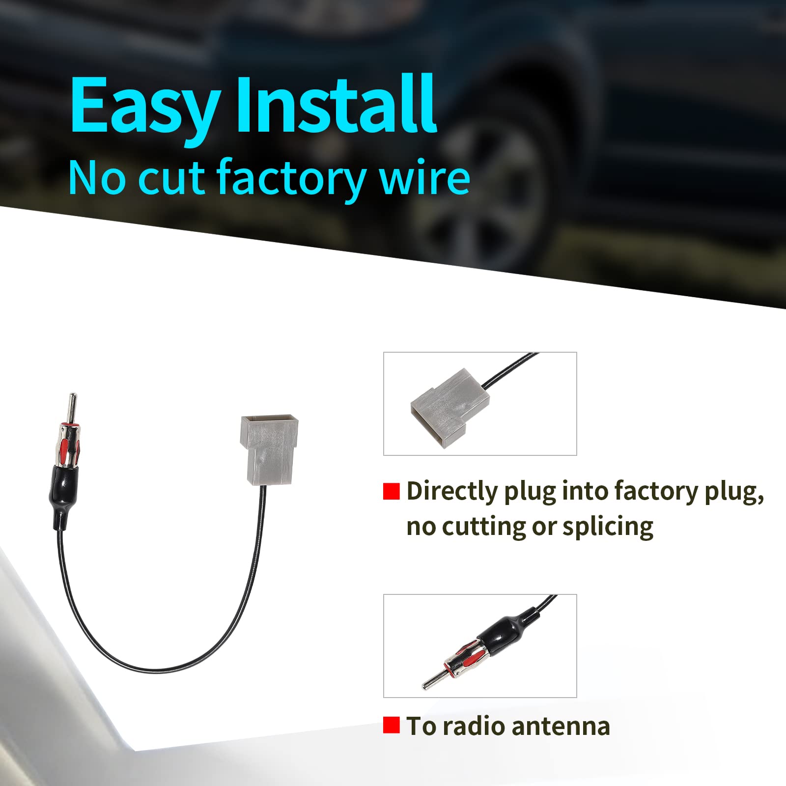 RED WOLF Car Subaru Radio Stereo Antenna Adapter Connector Plug Replacement for Subaru 2005-2014 Forester Outback Impreza Legacy - Universal Fit, Easy Installation for Enhanced FM/AM Radio Reception