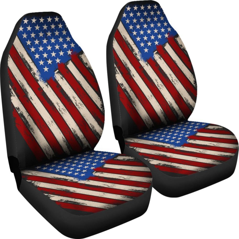 American Flag Red White Blue Car Seat Covers - Patriotic USA Design for Trucks & SUVs - Perfect for 4th of July, Veterans Day & Road Trips