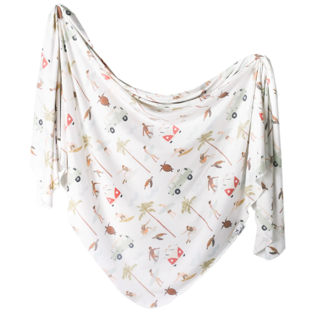 Copper Pearl Swaddle Blanket - Soft & Breathable Baby Wrap for Newborns - Maui Floral Print - Perfect for Swaddling, Nursing & Stroller Use