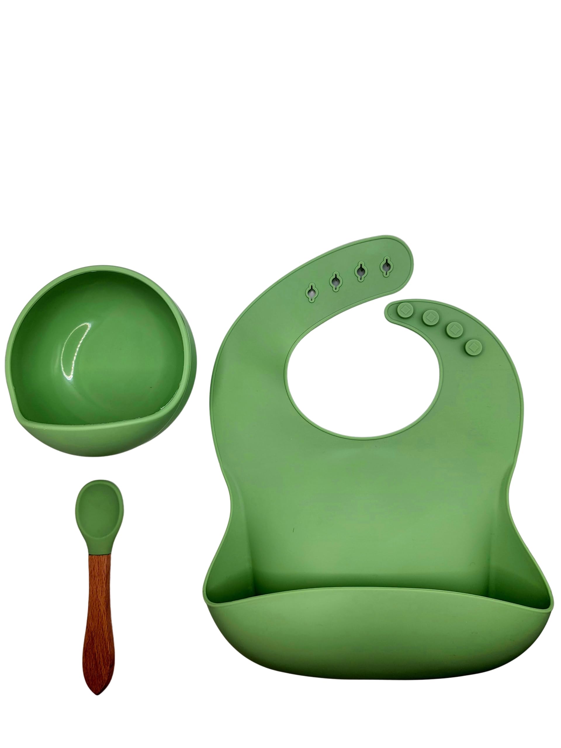 Dean's Essentials Silicone Baby Bib and Feeding Bowl Set - BPA-Free, Durable & Easy Clean - Perfect for Toddler Mealtime, Travel & Mess-Free Dining