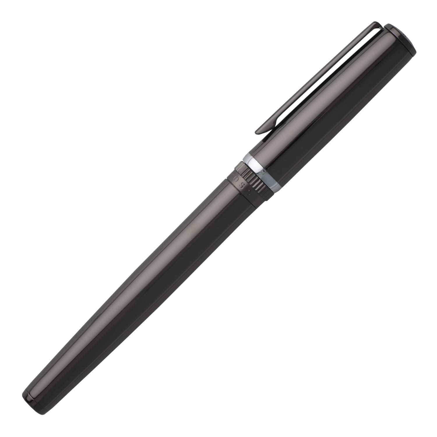 HUGO BOSS Set Gear Dark Chrome Ballpoint Pen & Fountain Pen Gift Set - Premium Writing Instruments for Business Professionals & Luxury Gifts