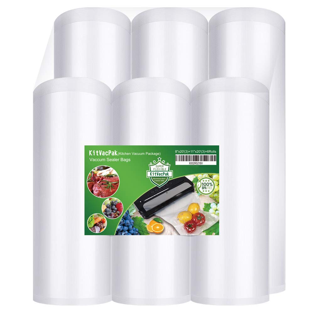 **KitVacPak 6-Pack Vacuum Sealer Bags Rolls – 8