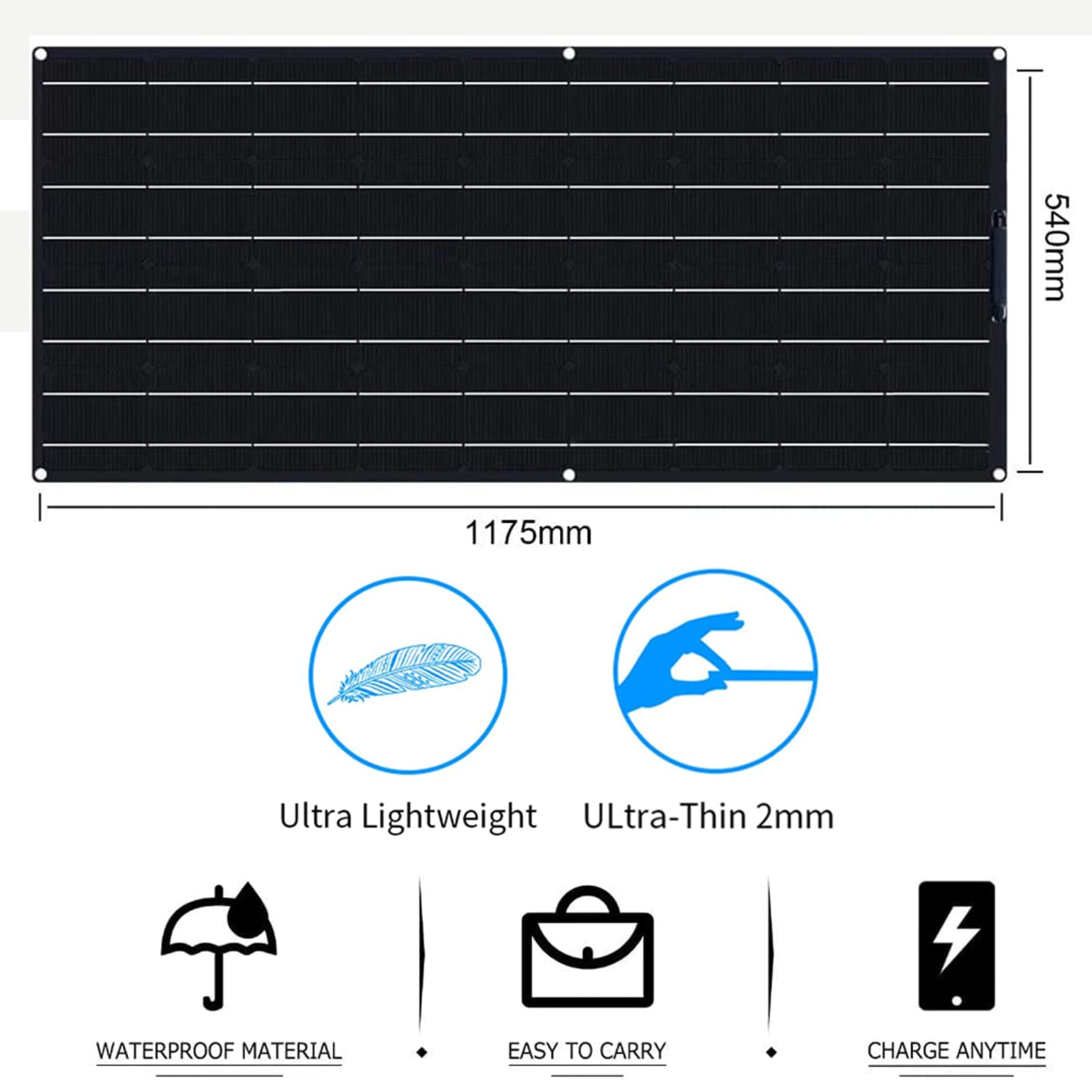 600W Portable Flexible Solar Panel Kit - 2X 300W Mono PET Solar Charger with 40A Controller for Car, Boat, Yacht & RV Battery Charging | Perfect for Off-Grid Power, Camping & Marine Applications