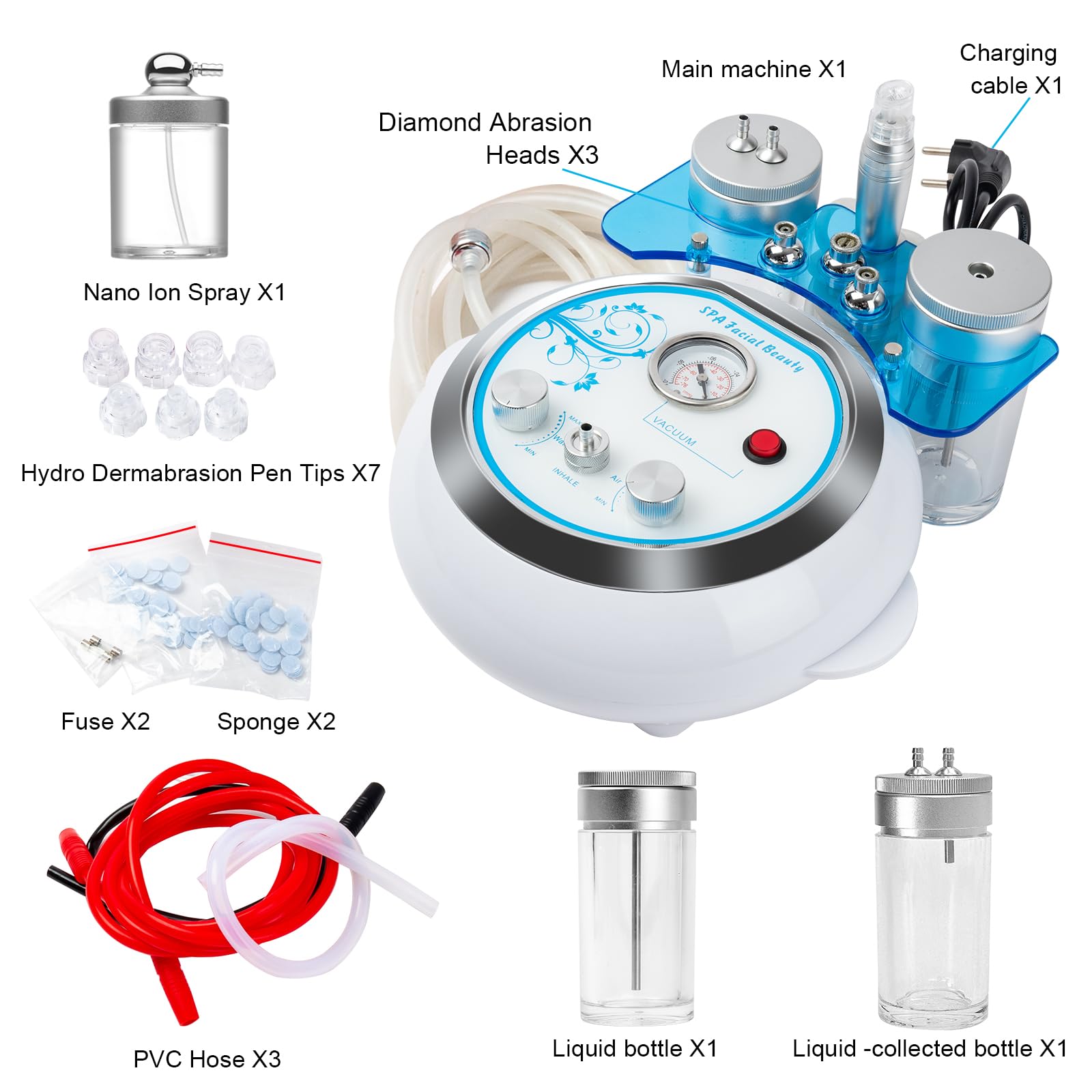 Professional Water Oxygen Jet Beauty Machine - Multifunctional Vacuum Deep Clean Hydro Dermabrasion Facial Device for Home SPA & Micro Bubble Skin Care | Perfect for Acne Treatment, Blackhead Removal & Anti-Aging Routine